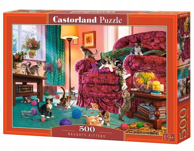 Puzzle 500 Układanka Niegrzeczne KOTY Kotki Kocięta Kot Pokój 9+ Castorland