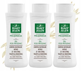 3x BIAŁY JELEŃ Żel Pod Prysznic NATURALNY Nawilża Zmiękcza Skórę 300ml