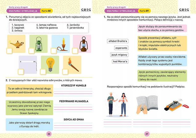 Drugaki. Karty pracy w szkole i w domu