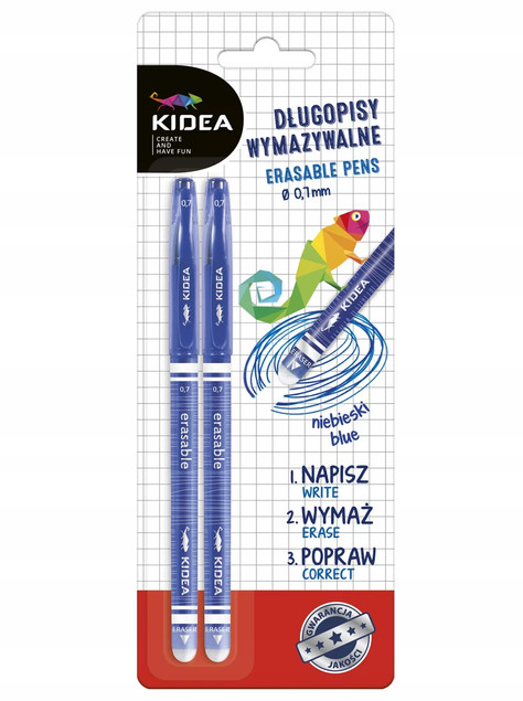 Długopis WYMAZYWALNY 2 Sztuki Kidea
