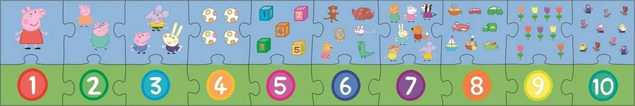 Puzzle 20 Układanka EDUKACYJNE Cyferki ŚWINKA PEPPA Nauka Cyfr Liczenia 3+