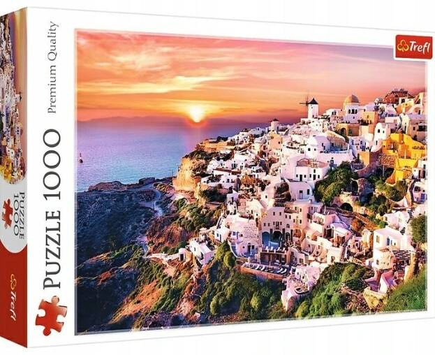 PUZZLE 1000 MIASTO KRAJOBRAZ WYSPA SANTORINI TREFL