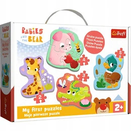 PUZZLE BABY BOBASKOWE ZWIERZĄTKA pierwsze puzzle dla malucha +2 lata