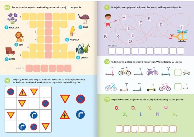 Łamigłówki Dla Przedszkolaków 100 Ciekawych ZADAŃ Ćwiczenia Krzyżówki 6+