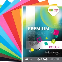 Happy Color Blok techniczny PREMIUM, kolorowy, A3, 220g, 10 arkuszy 10 kartek
