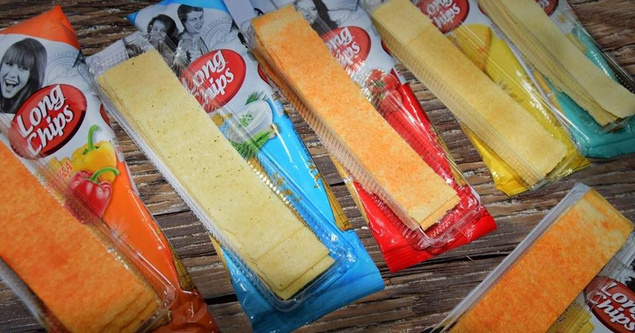 Long Chips ZESTAW 5 szt Śmietana z cebulką Ser Pomidory Kebeb Sól 75 g