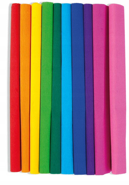 Bibuła marszczona 25x200 Tęcza mix 10 rolek
