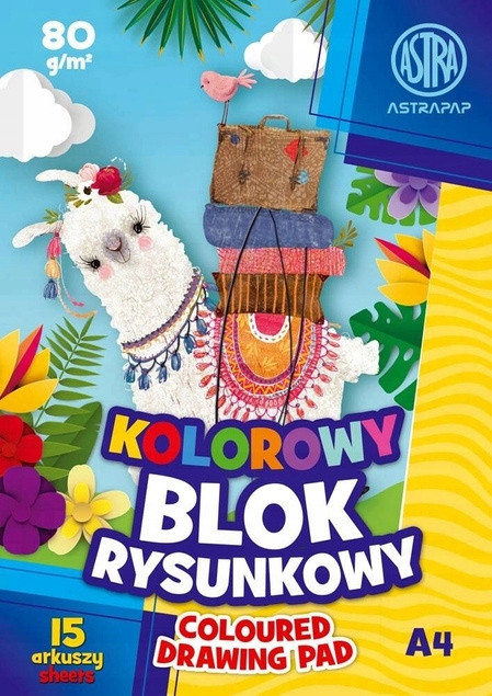 Blok kolorowy barwiony w masie ASTRAPAP A4 80g 15 ark