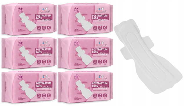 BOCIOLAND Podkłady Poporodowe WYSOKOCHŁONNE Podpaski Na Dzień Noc 10szt. x6