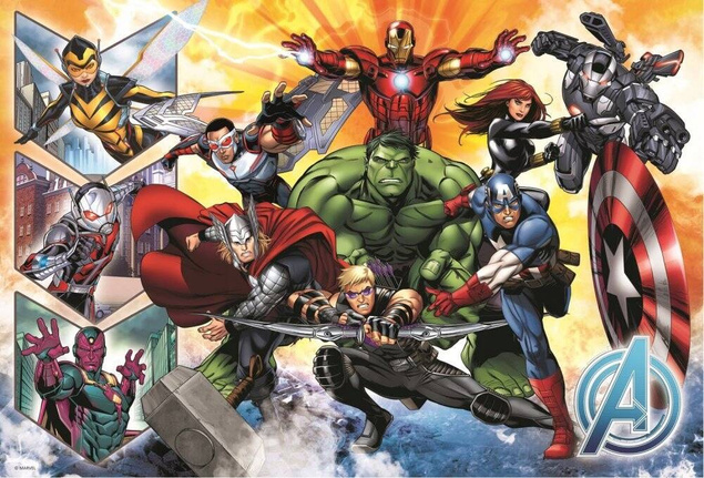 Puzzle 100 Układanka Marvel AVENGERS Iron Man Thor Hulk 6+ Trefl 16431