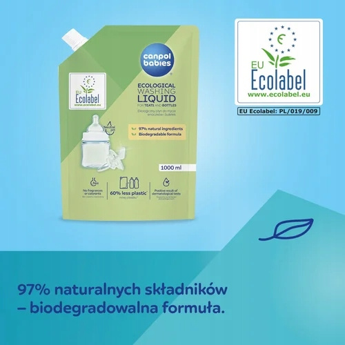 2x CANPOL Płyn Opakowanie UZUPEŁNIAJĄCE EKOLOGICZNEGO Płynu Do Mycia 1000ml