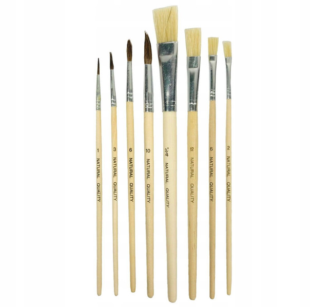 Colorino Pędzelki szkolne drewniane 8 szt. 39000