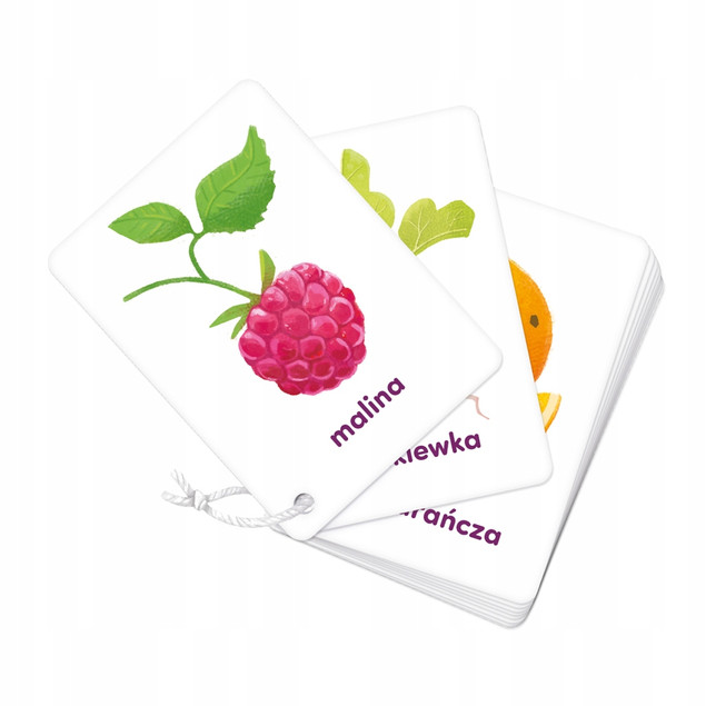 Karty Obrazkowe Owoce i Warzywa Edukacyjne Na Sznureczku 1+ CzuCzu