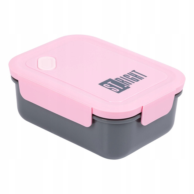 ŚNIADANIÓWKA LUNCHBOX pojemnik szary na kanapki obiad szkoły przegródkami