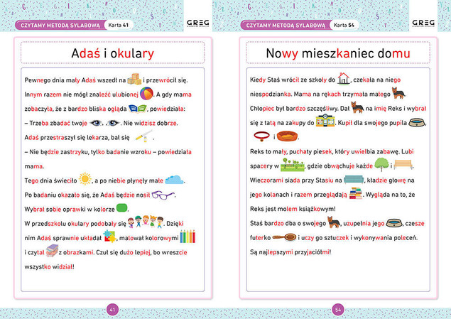Czytanie metodą sylabową. Karty pracy w szkole i w domu