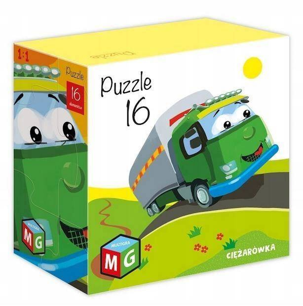 Puzzle 16 Układanka Auto CIĘŻARÓWKA Edukacyjne Dla Dzieci 3+ Multigra