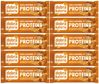 10x Naturalny Baton Proteinowy ORZECHOWY z Nutą KARMELU Dobra Kaloria