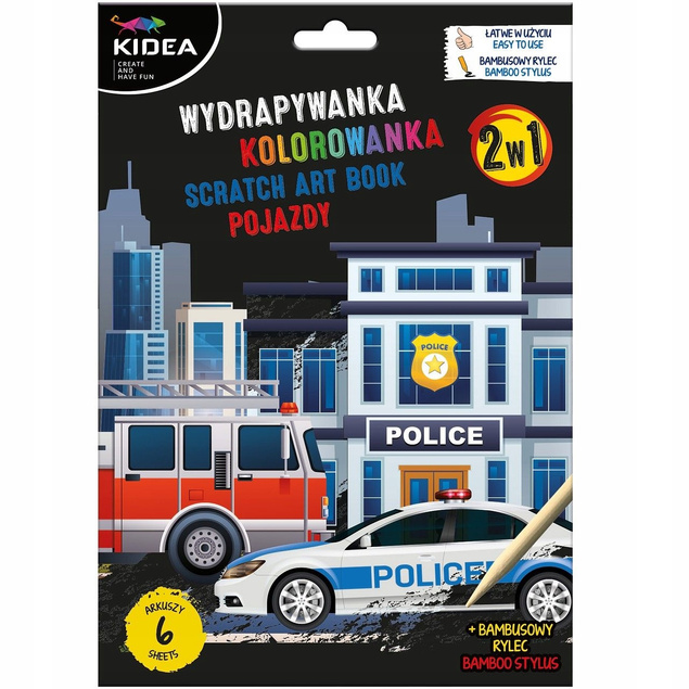 KOLOROWANKI WYDRAPYWANKI KREATYWNE MALOWANIE PO NUMERACH POJAZDY