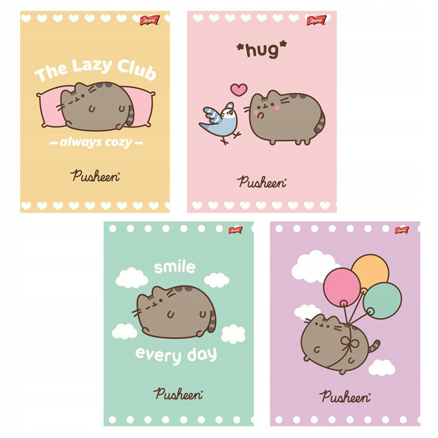 Zeszyt A5 32 Kartki Linkia podwójna Kolor w Trzylinie Kotek Pusheen