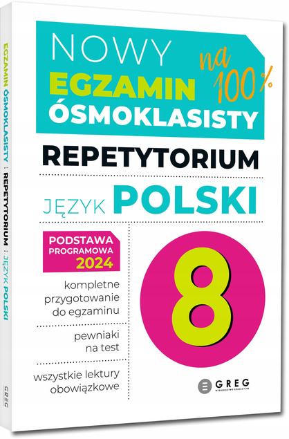 3x Egzamin Ósmoklasisty MATEMATYKA POLSKI ANGIELSKI Repetytorium Greg