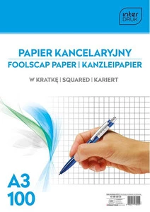 Papier Kancelaryjny A3 100 Arkuszy Kratka Interdruk