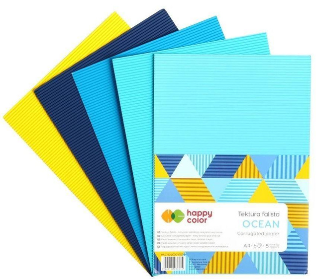 Tektura falista A4/5K mix Ocean HAPPY COLOR