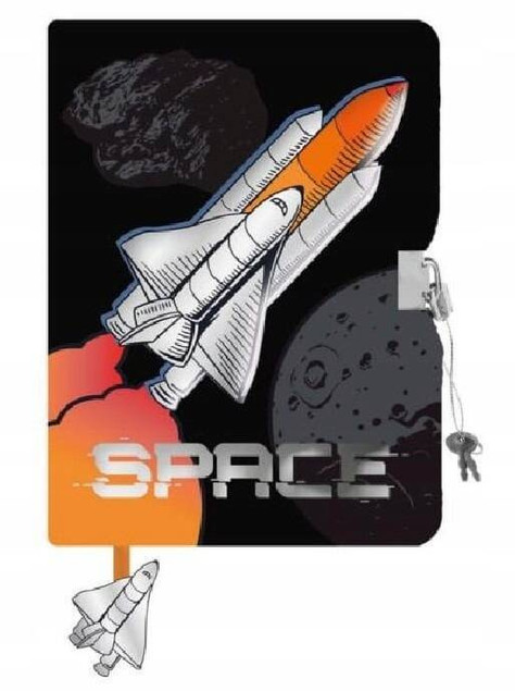 PAMIĘTNIK Z KŁÓDKĄ NOTES ZESZYT W LINIE SPACE