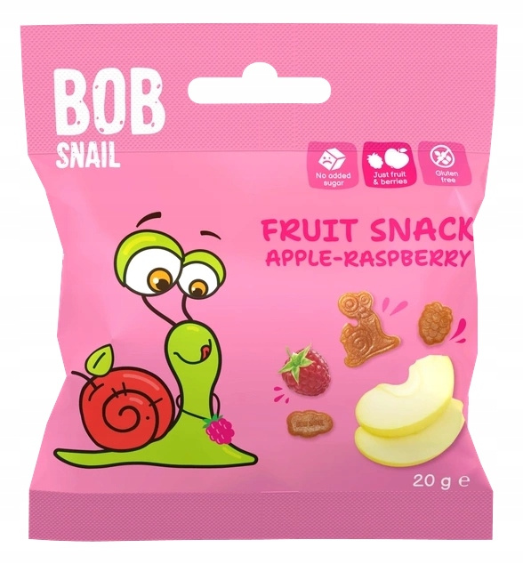 BOB SNAIL Żelki Owocowe JABŁKO MALINA Bez Dodatku Cukru 20g 