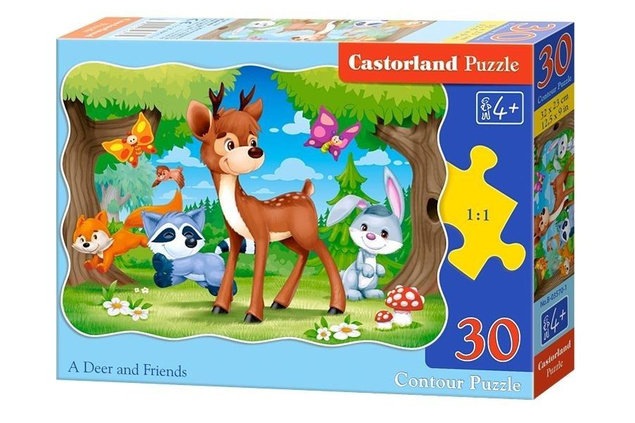 Puzzle 30 Układanka Dla Dzieci Zwierzęta JELONEK Bambi Zając Lis 4+ Castor