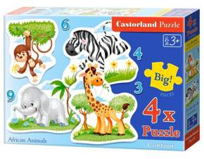 Puzzle x 4 Kontur - African Animals CASTOR