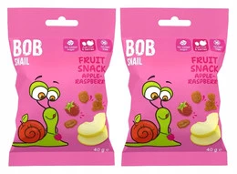 2x BOB SNAIL Żelki Owocowe JABŁKO MALINA Bez Dodatku Cukru 2x 40g (80g)