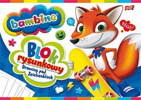 Blok Rysunkowy Szkolny Biały A4 20 Kartek Bambino