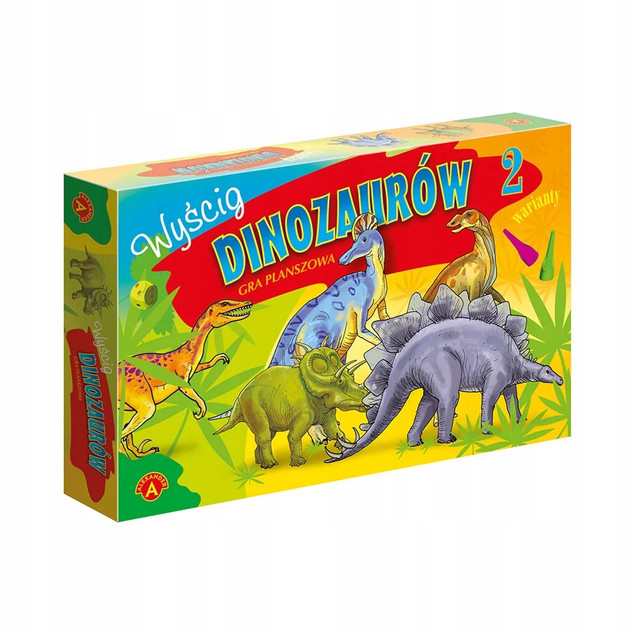 Wyścig Dinozaurów Gra Planszowa 2 Warianty Gry Dla Dzieci 6+ Alexander 0558