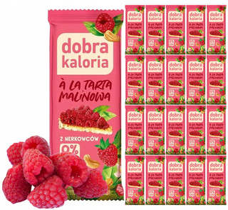 20x Naturalny Baton Tarta MALINOWA Orzechy Nerkowca Rodzynki Dobra Kaloria