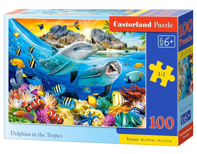 PUZZLE ZWIERZĘTA DELFINY RAFA 6+ 100 EL CASTOR