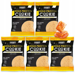 FRANK&OLI Ciastko Proteinowe SŁONY KARMEL Miękkie Bez Cukru 50g x5