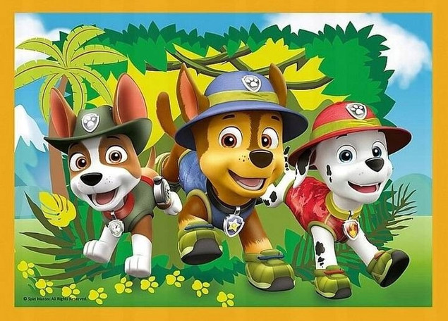 Puzzle 4w1 Zawsze na czas Psi Patrol Trefl 34395