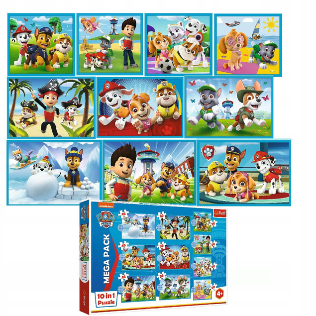 Puzzle Psi Patrol 10 Układanek 329 szt. NIEZAWODNA DRUŻYNA 10w1 Trefl