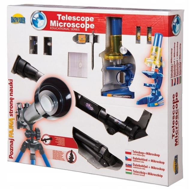 TELESKOP + MIKROSKOP Edukacyjny LUNETA 2w1 STATYW