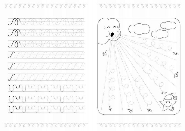 Books and Fun Ćwicz rękę Nauka kaligrafii. Wesołe szlaczki