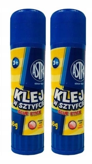 2x BARDZO MOCNY Klej Szkolny w Sztyfcie 36g Nie Marszczy Papieru 3+ Astra