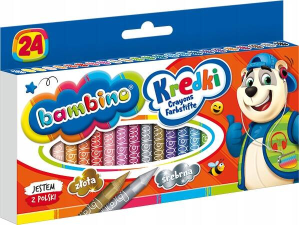 KREDKI ŚWIECOWE GLINKA KAOLINOWA 24K BAMBINO