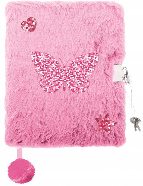 Pluszowy Pamiętnik Z Kłódką Włochacz MOTYLEK Motyl Świecący A5 96k Majewski