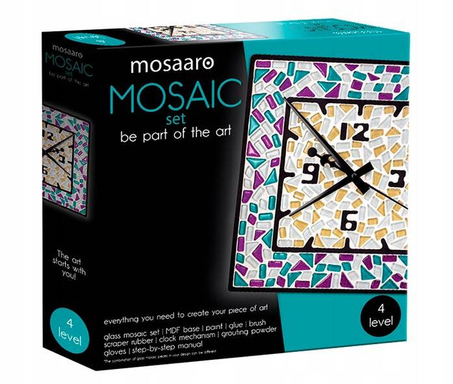 ZESTAW KREATYWNY MOZAIKA WYKLEJANKA ZEGAR MOSAARO