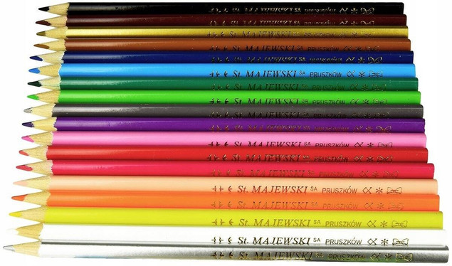 Kredki 18kol.18cm pudełko  MAJEWSKI p8 MAJEWSKI /cena za 1szt.