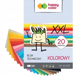 Blok Techniczny KOLOROWY A3 20 Kartek Happy Color