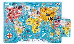 Puzzle dla dzieci Puzzlove Zwierzęta Mapa świata 60el.