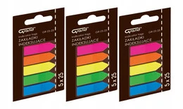 Zakładki Indeksujące STRZAŁKI Plastikowe 5 Kolorów 25 szt. Grand x3