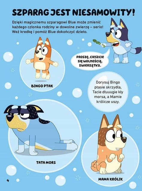 Oto Bluey! Zabawy i Zadania z Naklejkami+ Ale Zabawa Wesoła Kolorowanka