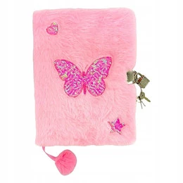 Pluszowy Pamiętnik Z Kłódką Włochacz MOTYLEK Motyl Świecący A5 96k Majewski